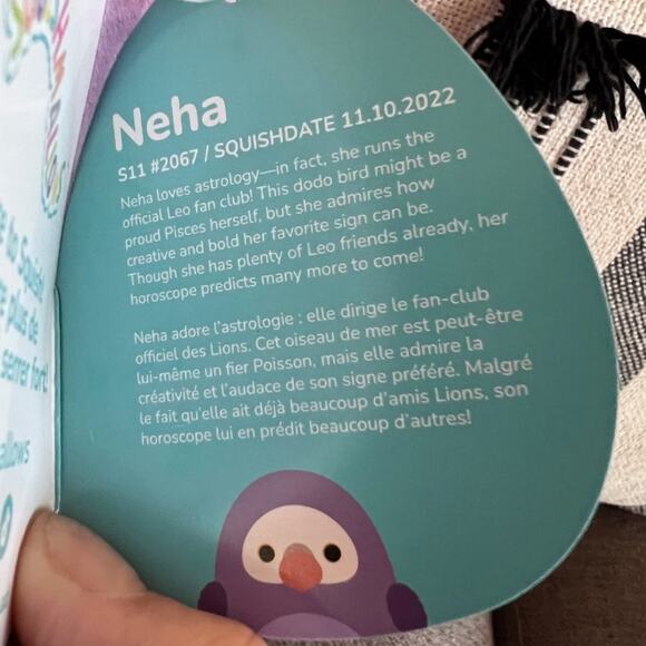 NWT Neha the Purple Dodo Bird Squishmallows 11” - Picture 6 of 7